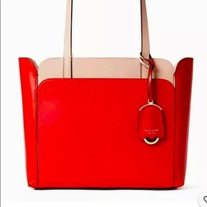 Kate Spade Double Pocket Tote Magnolia Street Hot Chili